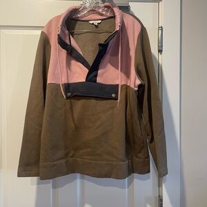 L.L. Bean Pink and Brown Women's Sweater size xl